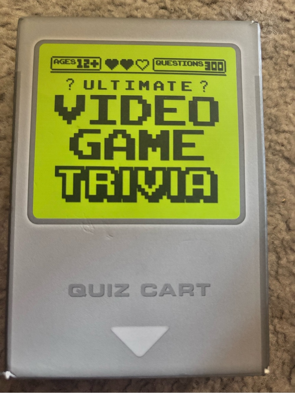 Source Unknown Silver Quiz Cart with Neon Green Display - Video Game Trivia